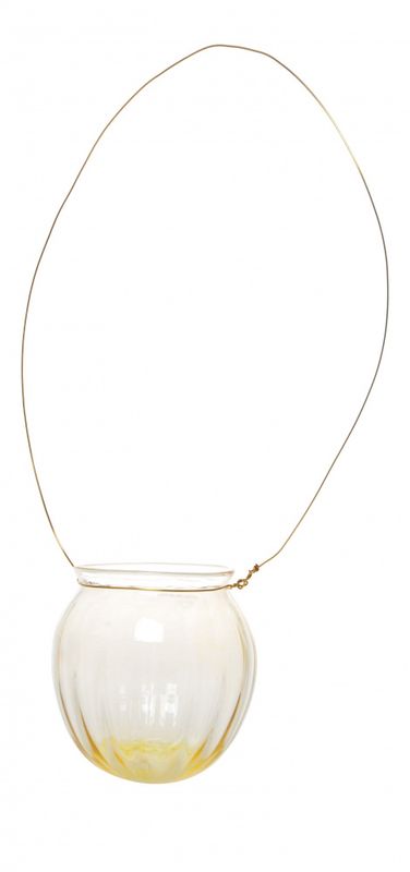 Kunstglass - Lykt Perlemor gul