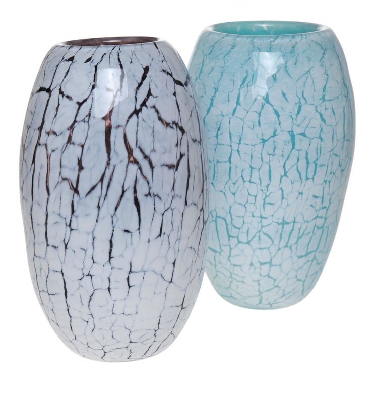 Kustglass - vase marmorert