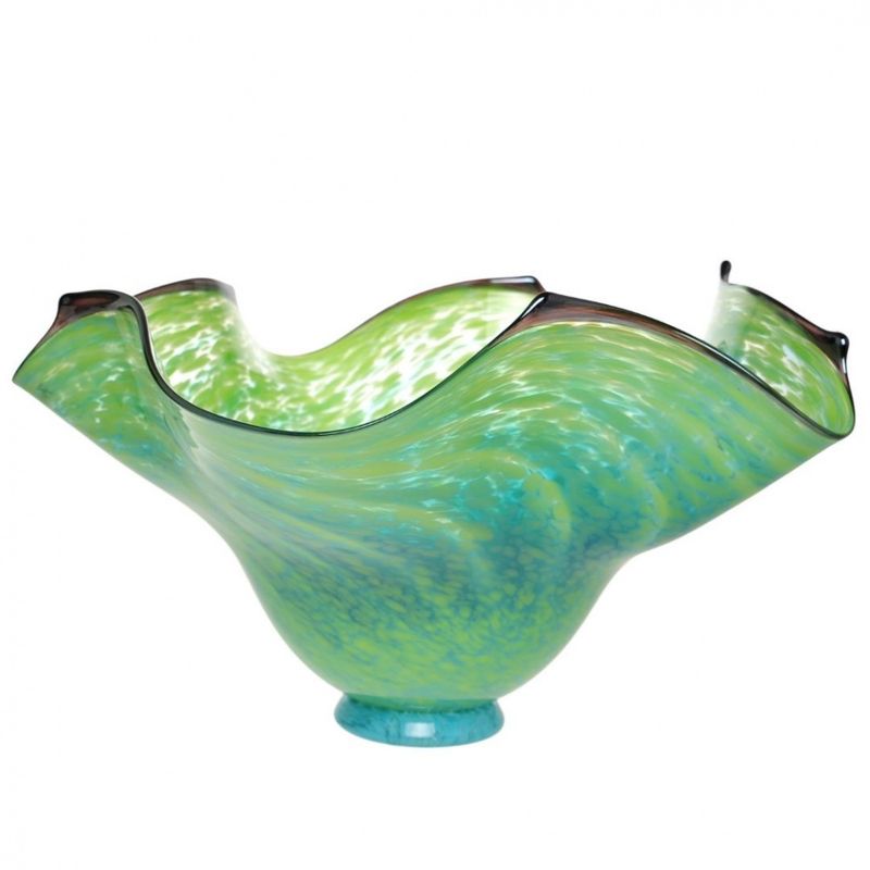 Kunstglass - Skål unika grønn