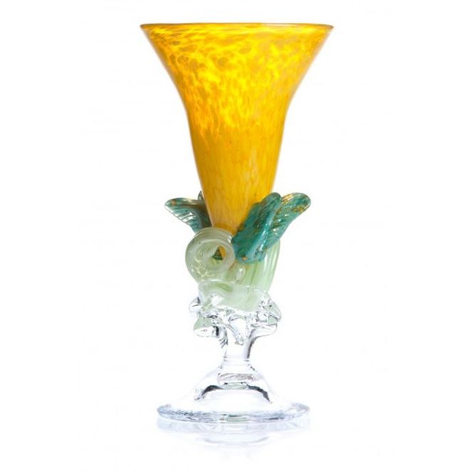 Hovedbilde Kunstglass - Gul sommerfugl