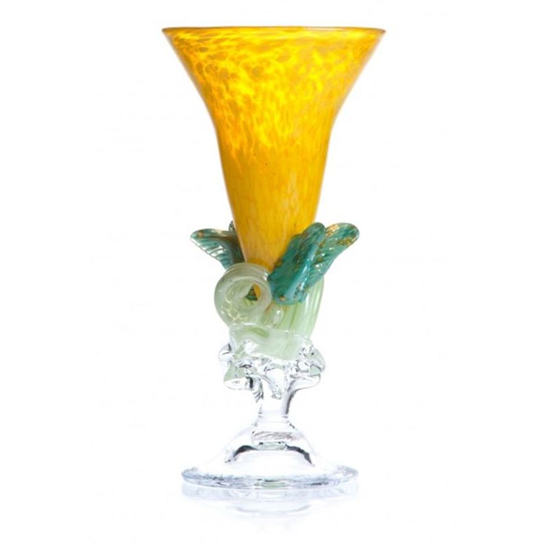 Kunstglass - Gul sommerfugl