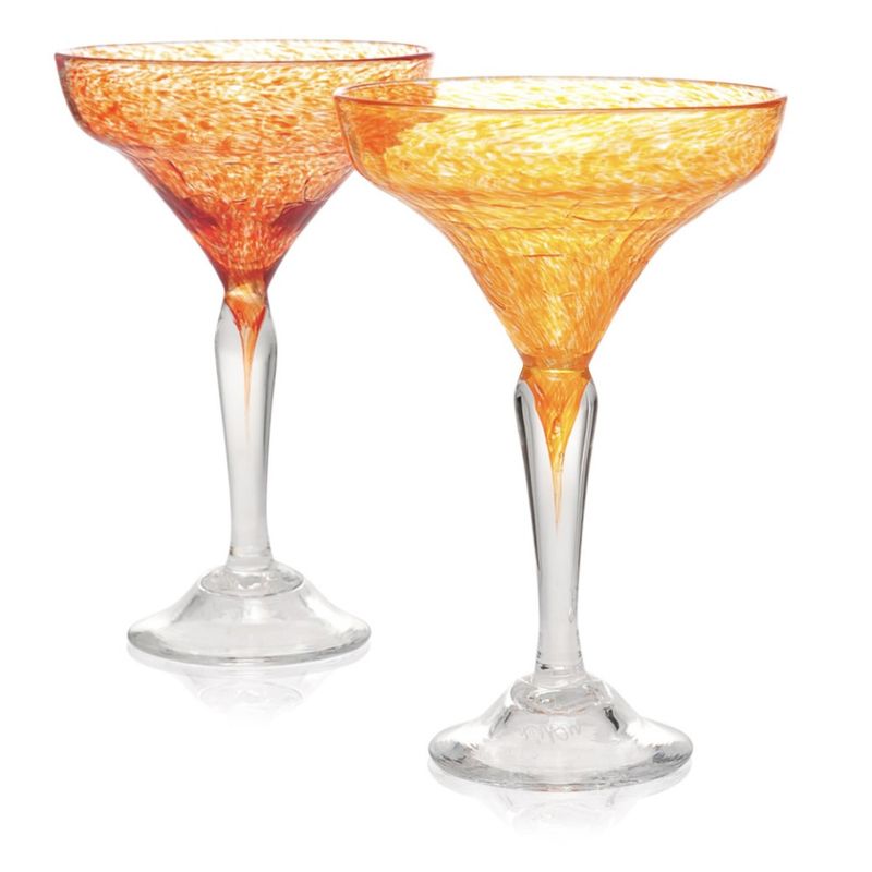 Kunstglass- Rustik boble orange