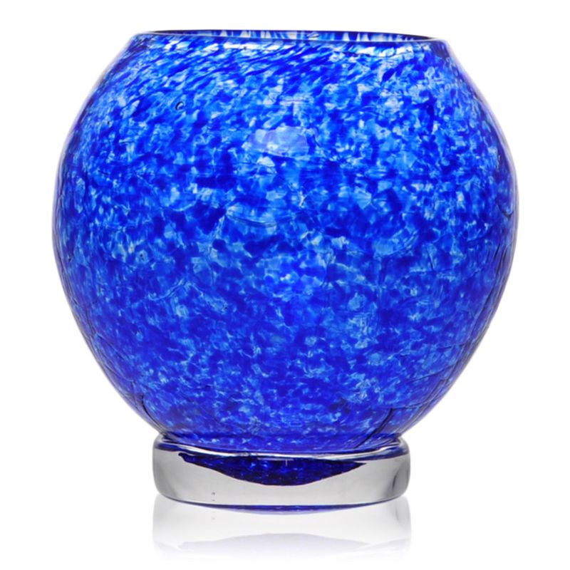 Kunstglass - Mørk blå bord lykt - rustikk 