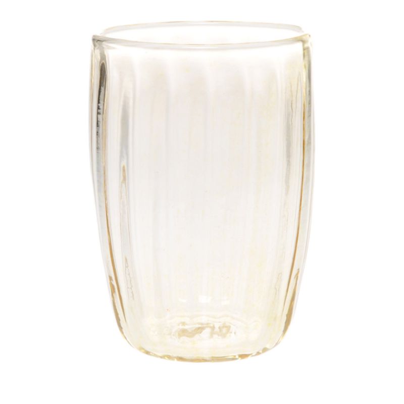 Kunstglass - Perlemor hverdagsglass gul