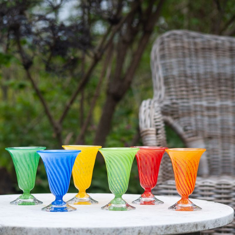 Kunstglass Sommerminner mørk grønn - små