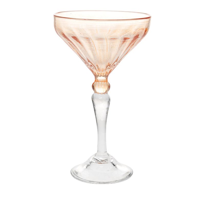 Perlemor bobleglass. Rød.
