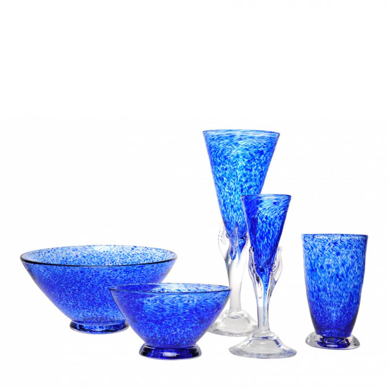 Kunstglass - Lilje skål medium lilla 