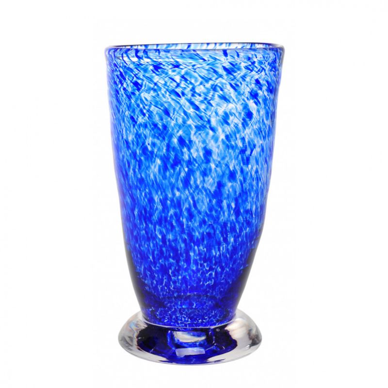 Kunstglass - Lilje hverdagsglass blå