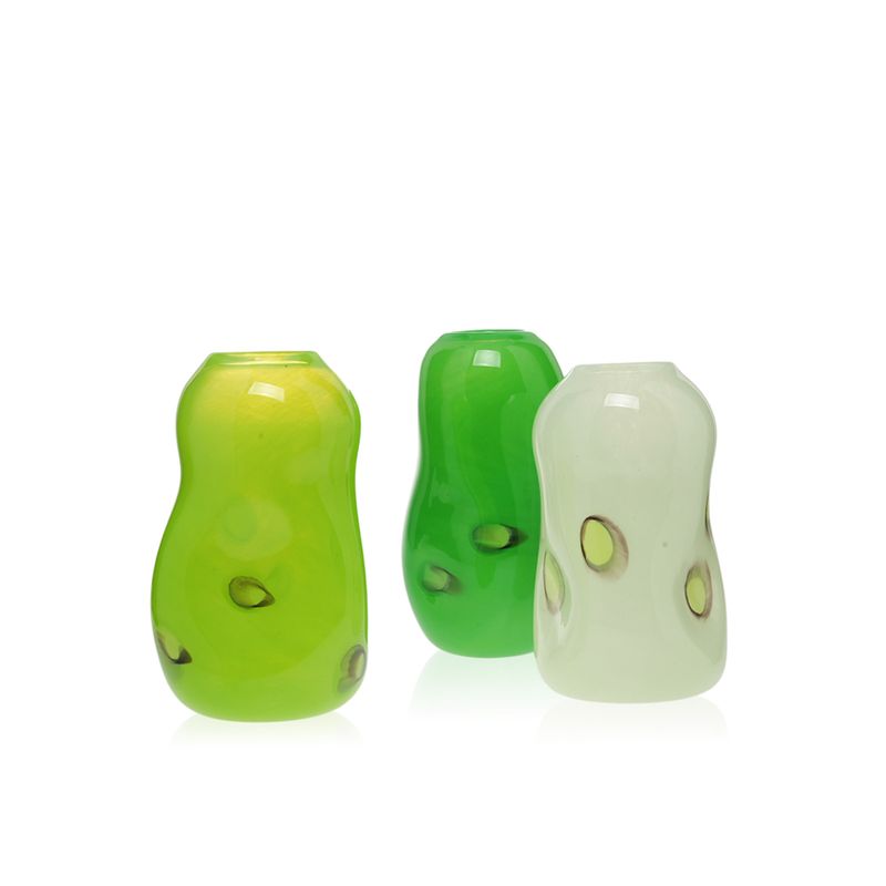 Kunstglass - Cirkus vase medium eplegrønn