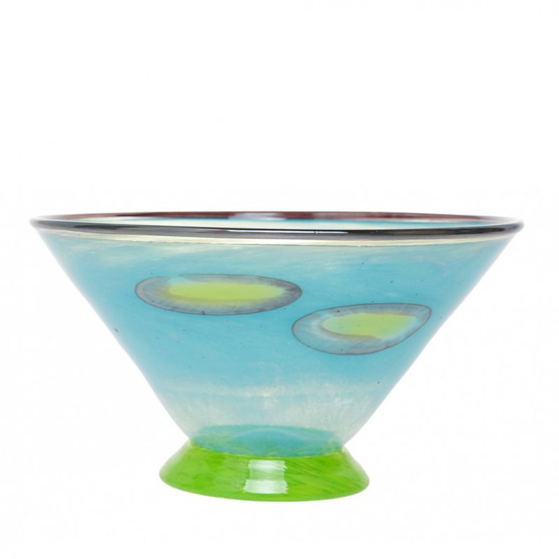 Kunstglass cirkus skål turkis liten