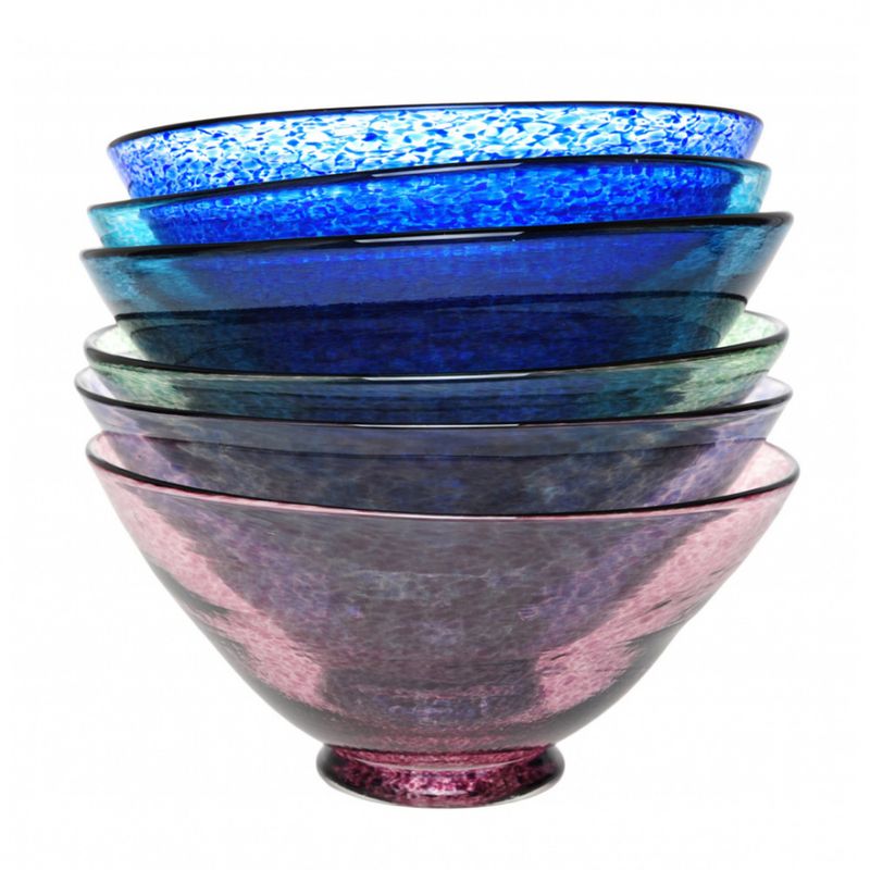 Kunstglass - Lilje skål medium lilla 