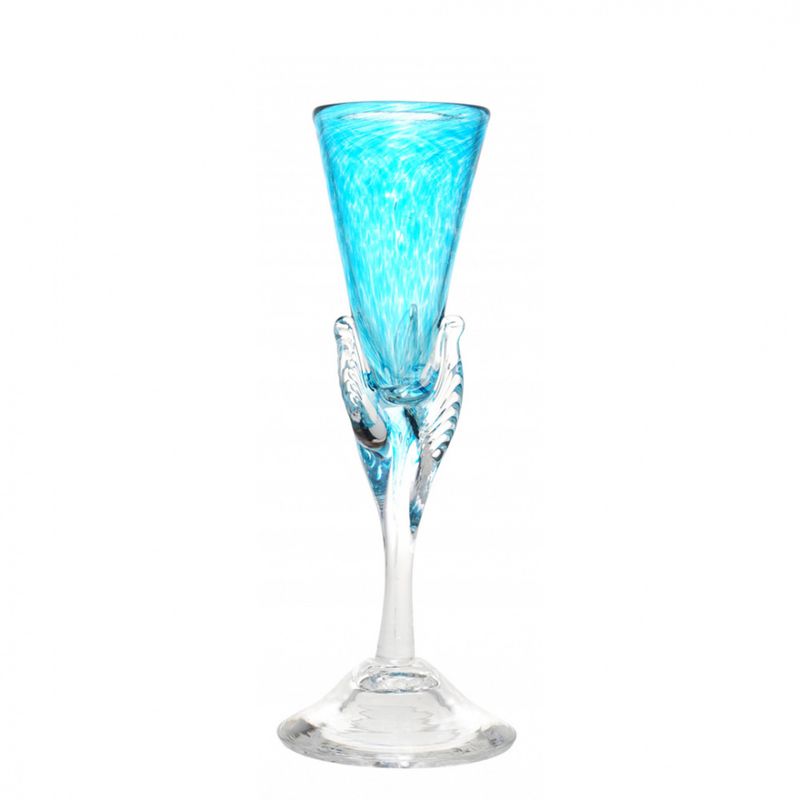 kunstglass - Lilje liten turkis