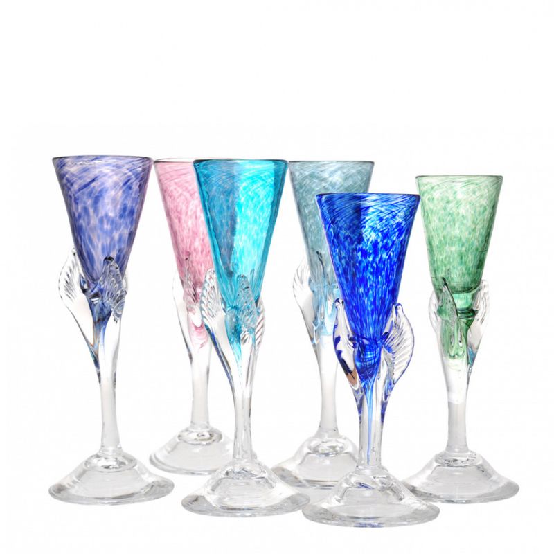 Kunstglass - Lilje liten blå