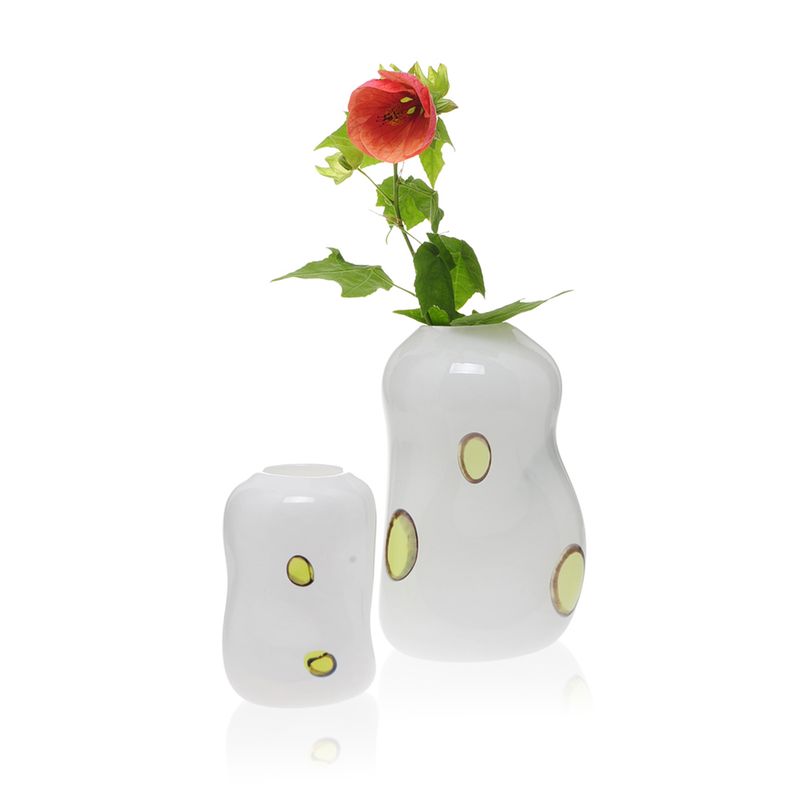 Kunstglass - Cirkus vase medium dyp grønn