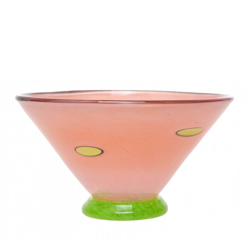 Kunstglass cirkus skål rosa liten